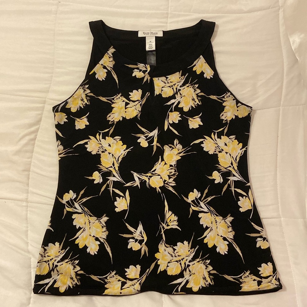White House Black Market floral sleeveless top